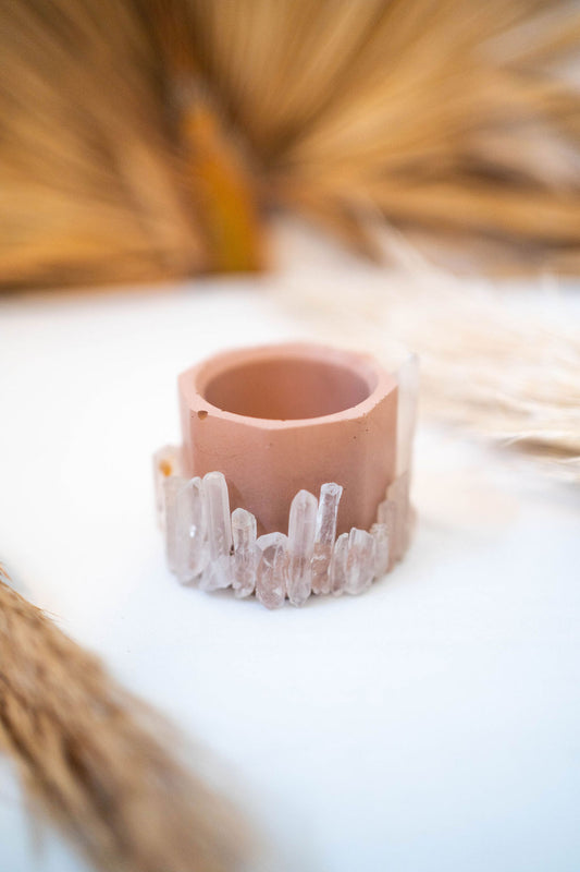 Clear Quartz Pink Pot